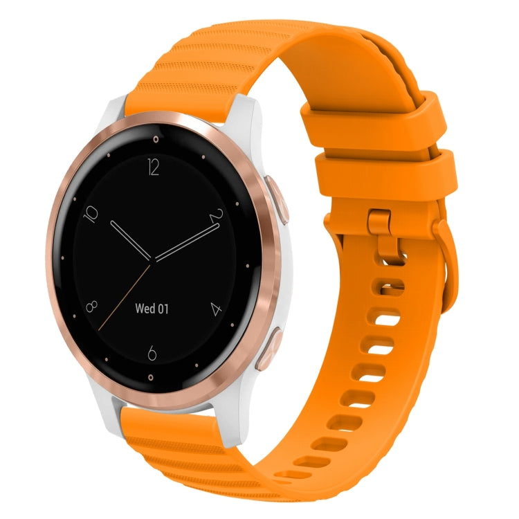 For Garmin Vivoactive 4S 18mm Wavy Dotted Solid-Color Silicone Watch Band