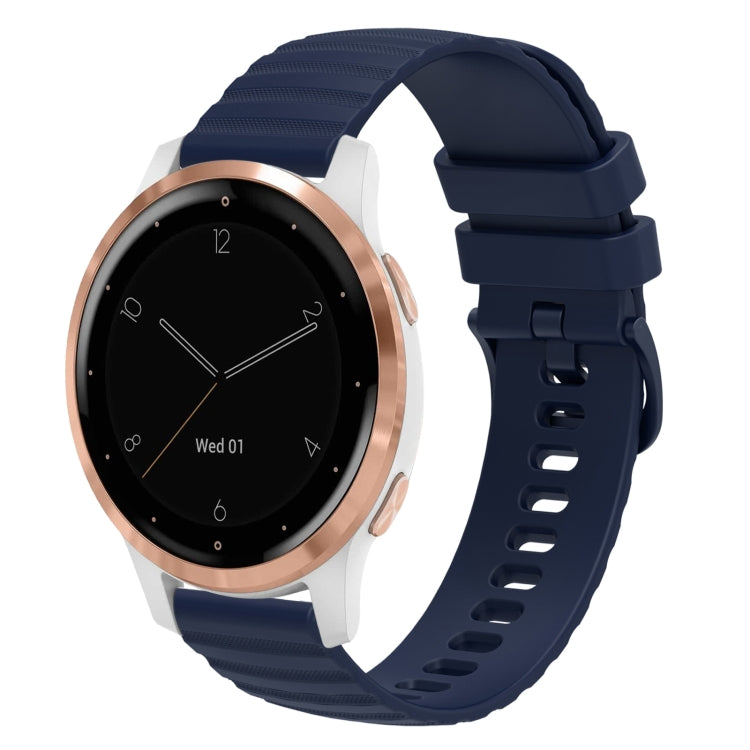 For Garmin Vivoactive 4S 18mm Wavy Dotted Solid-Color Silicone Watch Band