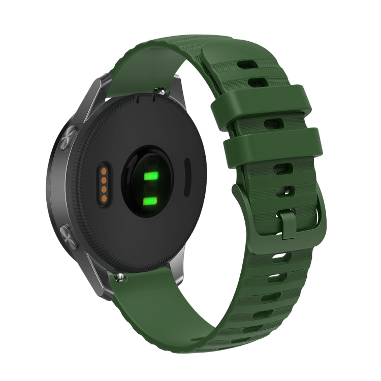 For Garmin Vivoactive 4S 18mm Wavy Dotted Solid-Color Silicone Watch Band