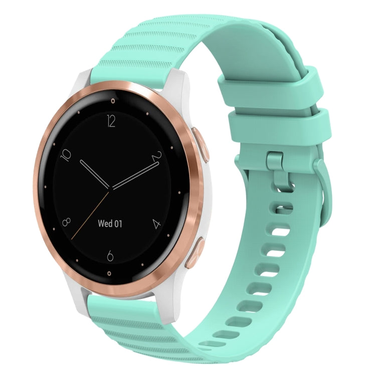 For Garmin Vivoactive 4S 18mm Wavy Dotted Solid-Color Silicone Watch Band