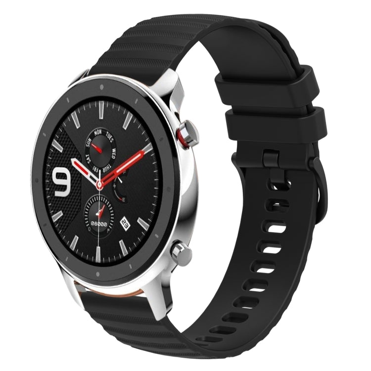 For Amazfit GTR 4 22mm Wavy Dotted Solid-Color Silicone Watch Band