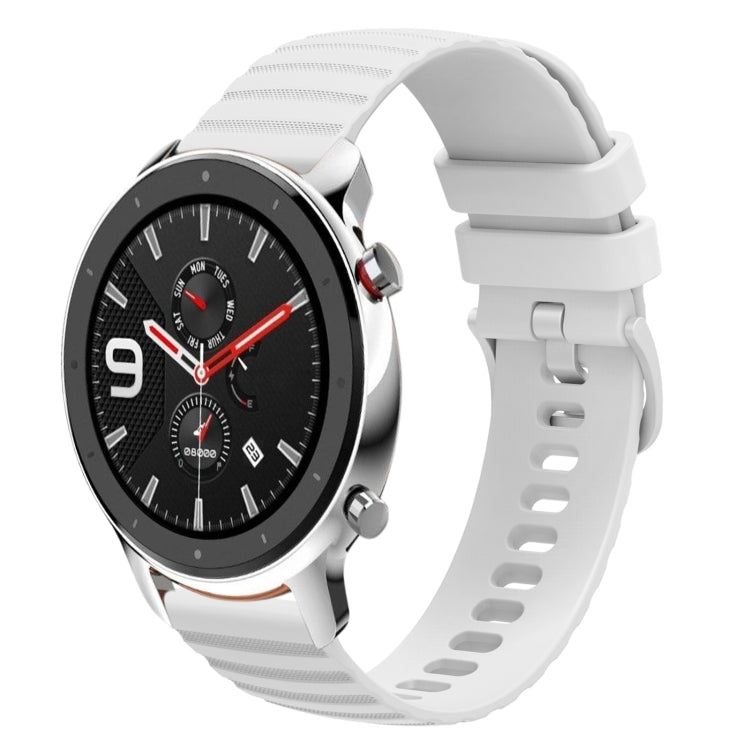 For Amazfit GTR 4 22mm Wavy Dotted Solid-Color Silicone Watch Band
