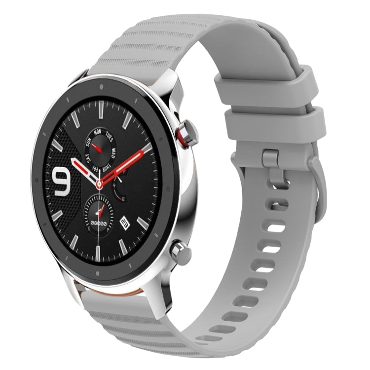 For Amazfit GTR 4 22mm Wavy Dotted Solid-Color Silicone Watch Band