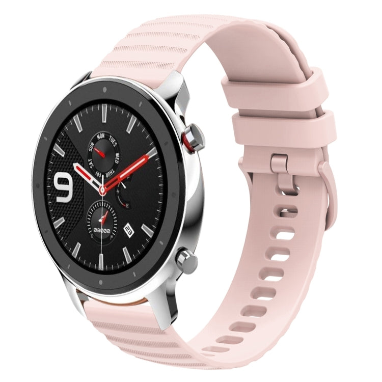 For Amazfit GTR 4 22mm Wavy Dotted Solid-Color Silicone Watch Band