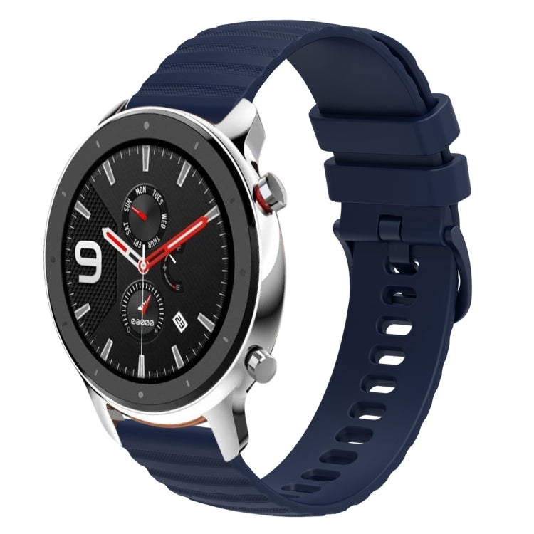 For Amazfit GTR 4 22mm Wavy Dotted Solid-Color Silicone Watch Band