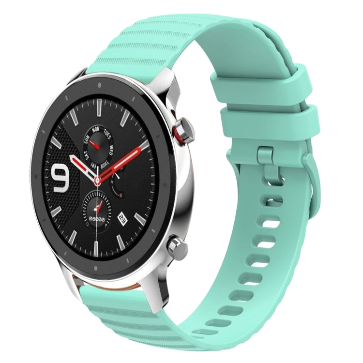 For Amazfit GTR 4 22mm Wavy Dotted Solid-Color Silicone Watch Band