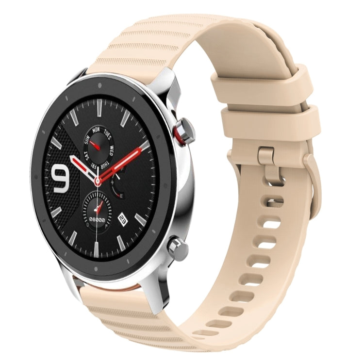 For Amazfit GTR 4 22mm Wavy Dotted Solid-Color Silicone Watch Band