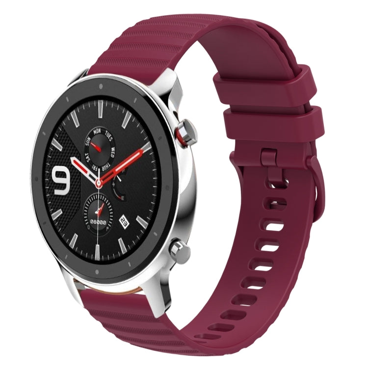 For Amazfit GTR 4 22mm Wavy Dotted Solid-Color Silicone Watch Band