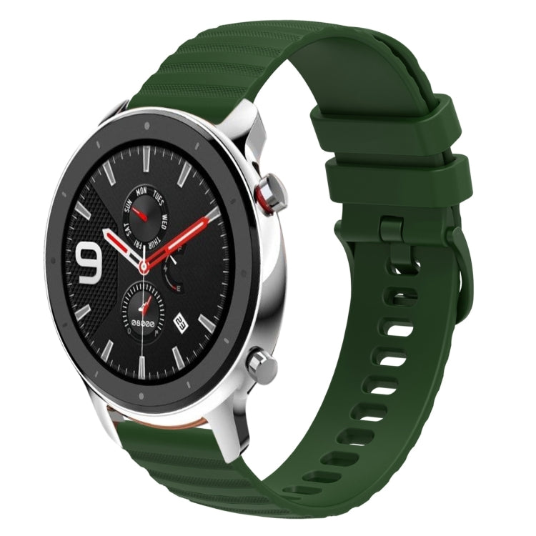 For Amazfit GTR 4 22mm Wavy Dotted Solid-Color Silicone Watch Band