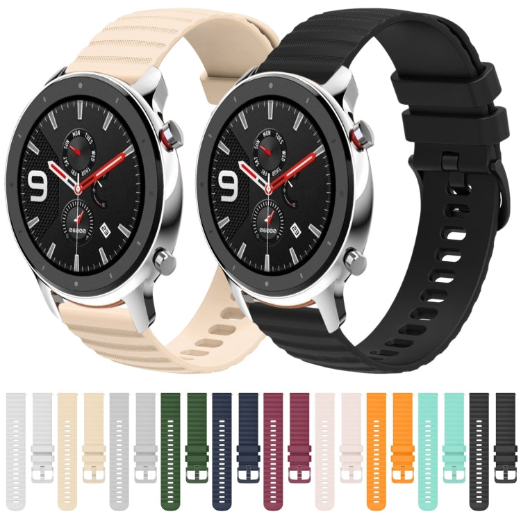 For Amazfit GTR 4 22mm Wavy Dotted Solid-Color Silicone Watch Band