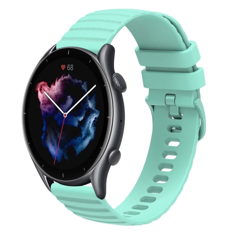 For Amazfit GTR 3 22mm Wavy Dotted Solid-Color Silicone Watch Band