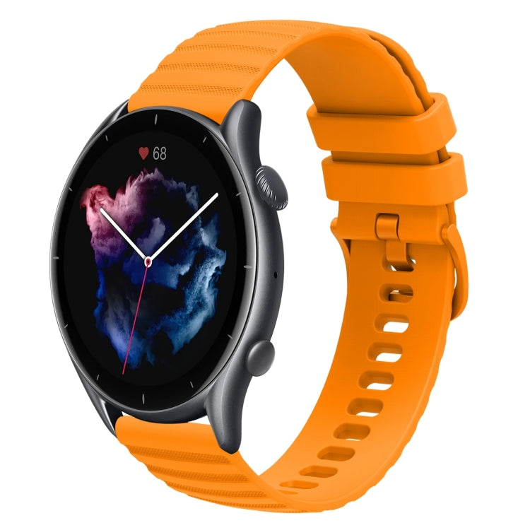 For Amazfit GTR 3 22mm Wavy Dotted Solid-Color Silicone Watch Band
