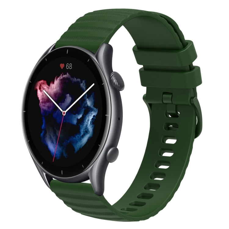 For Amazfit GTR 3 22mm Wavy Dotted Solid-Color Silicone Watch Band