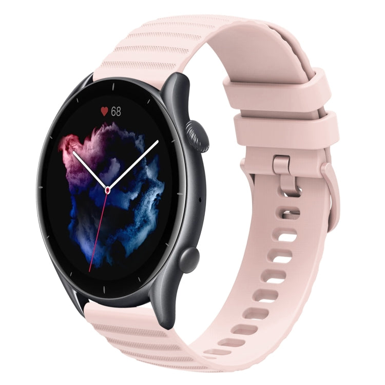 For Amazfit GTR 3 Pro 22mm Wavy Dotted Solid-Color Silicone Watch Band