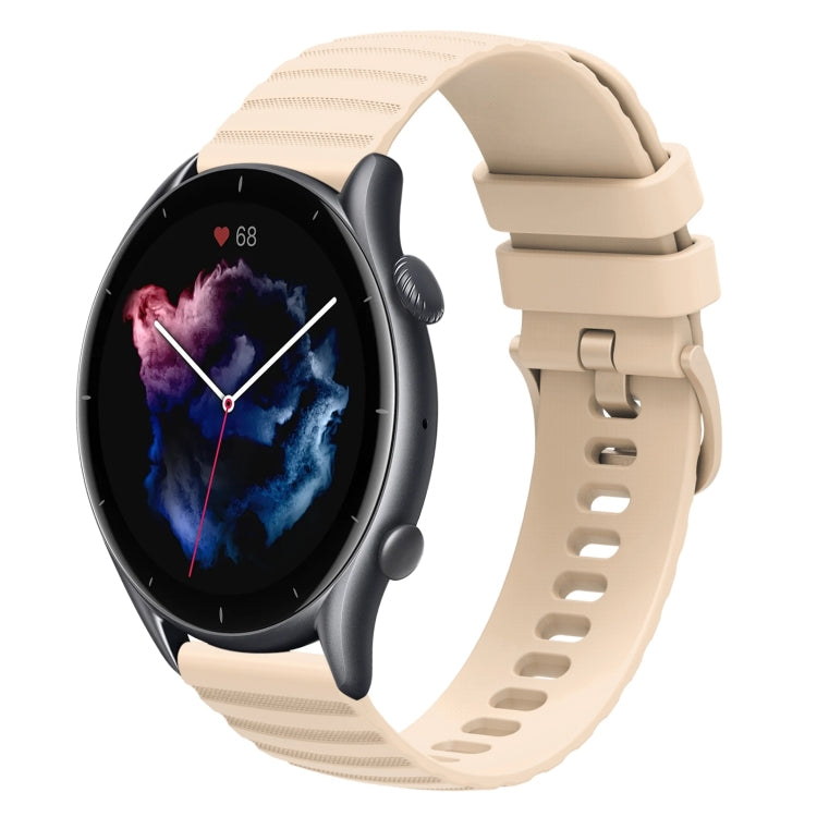 For Amazfit GTR 3 Pro 22mm Wavy Dotted Solid-Color Silicone Watch Band