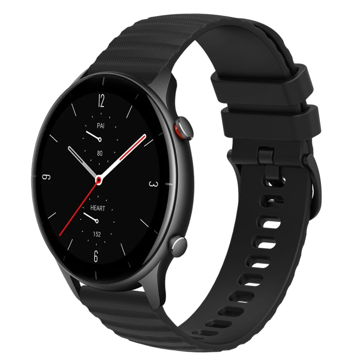 For Amazfit GTR 2e 22mm Wavy Dotted Solid-Color Silicone Watch Band