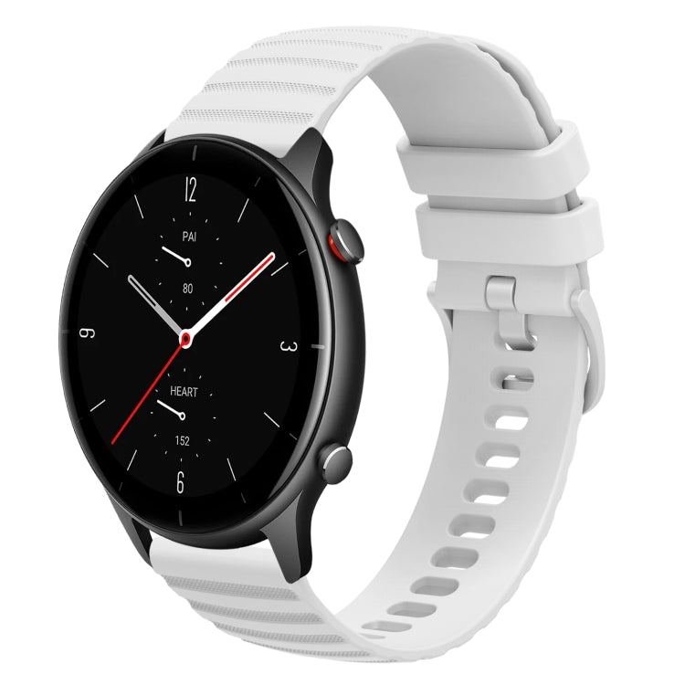 For Amazfit GTR 2e 22mm Wavy Dotted Solid-Color Silicone Watch Band