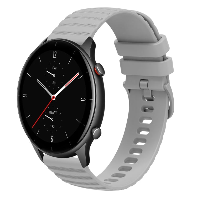 For Amazfit GTR 2e 22mm Wavy Dotted Solid-Color Silicone Watch Band