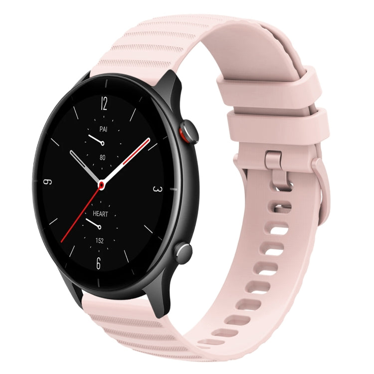 For Amazfit GTR 2e 22mm Wavy Dotted Solid-Color Silicone Watch Band