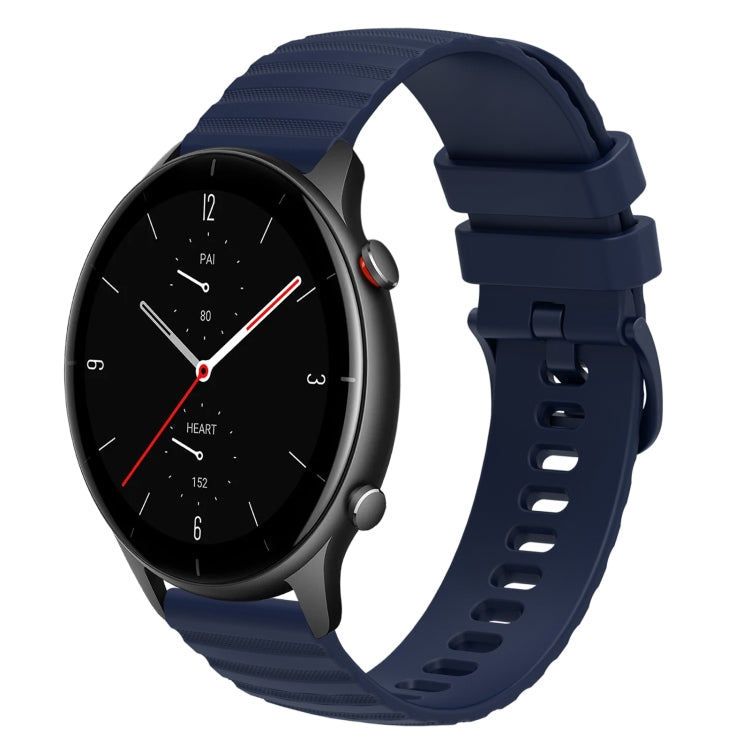 For Amazfit GTR 2e 22mm Wavy Dotted Solid-Color Silicone Watch Band