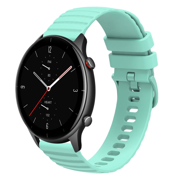 For Amazfit GTR 2e 22mm Wavy Dotted Solid-Color Silicone Watch Band