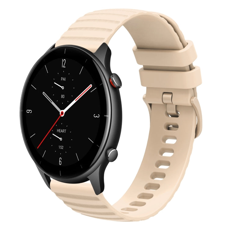 For Amazfit GTR 2e 22mm Wavy Dotted Solid-Color Silicone Watch Band