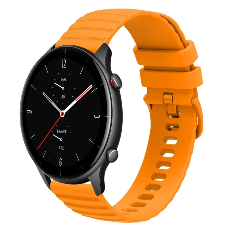 For Amazfit GTR 2e 22mm Wavy Dotted Solid-Color Silicone Watch Band