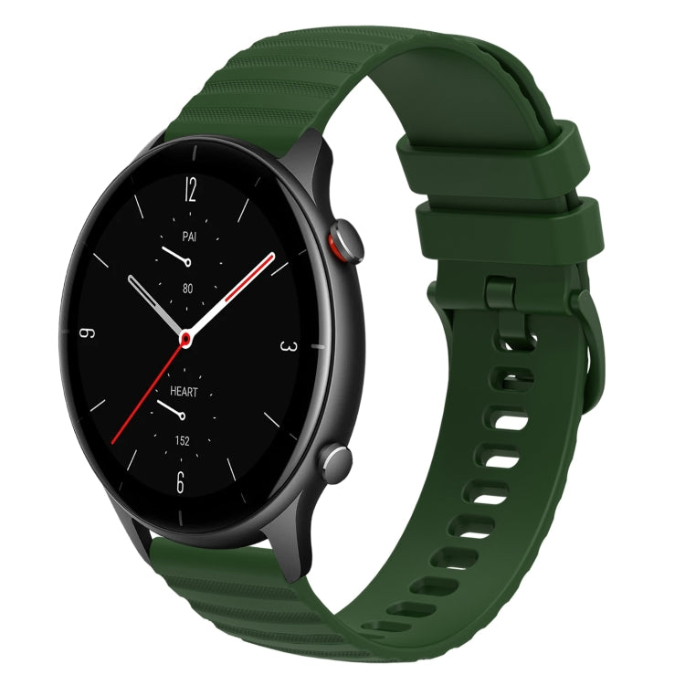 For Amazfit GTR 2e 22mm Wavy Dotted Solid-Color Silicone Watch Band