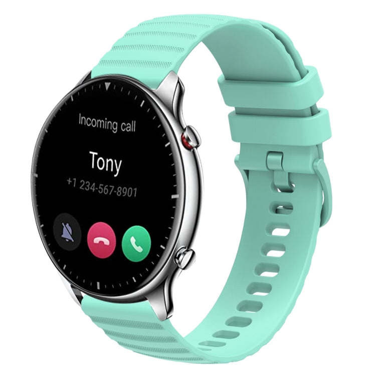 For Amazfit GTR 2 22mm Wavy Dotted Solid-Color Silicone Watch Band
