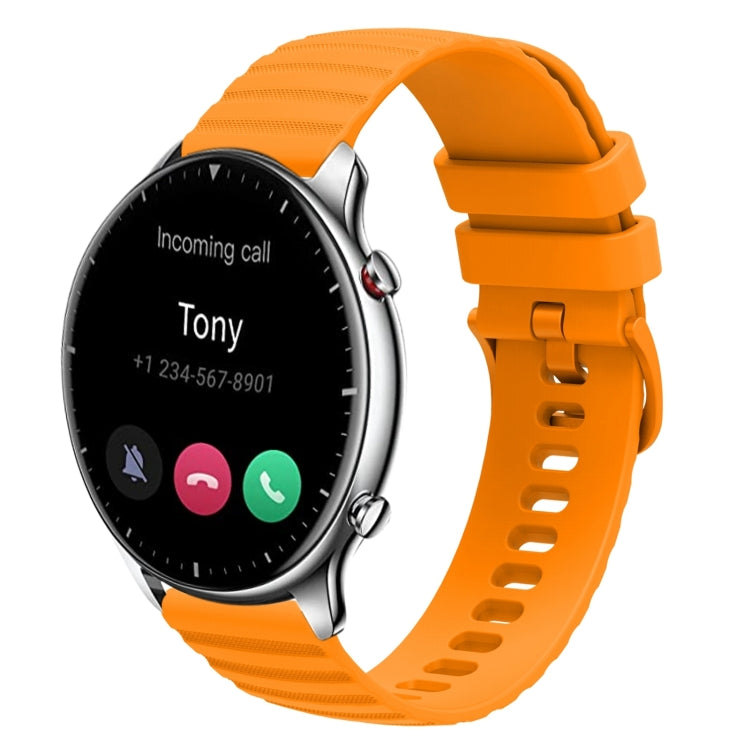 For Amazfit GTR 2 22mm Wavy Dotted Solid-Color Silicone Watch Band