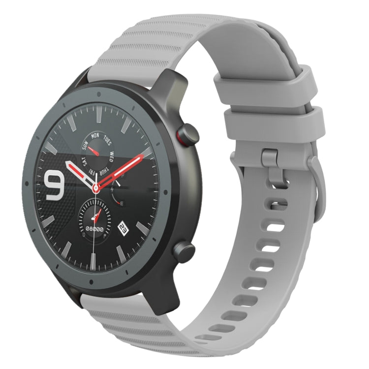 For Amazfit GTR 47mm 22mm Wavy Dotted Solid-Color Silicone Watch Band
