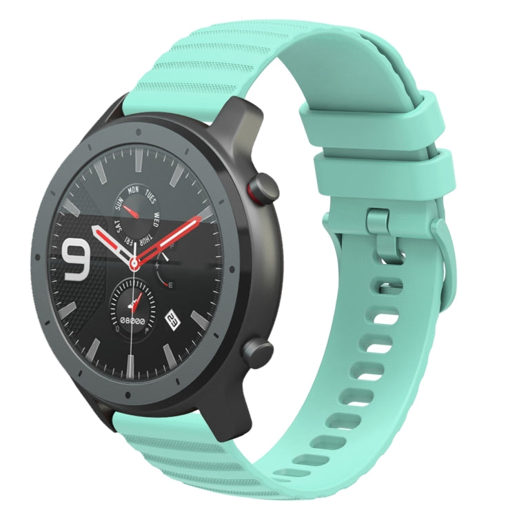 For Amazfit GTR 47mm 22mm Wavy Dotted Solid-Color Silicone Watch Band