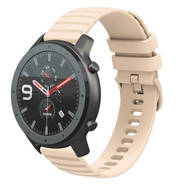 For Amazfit GTR 47mm 22mm Wavy Dotted Solid-Color Silicone Watch Band