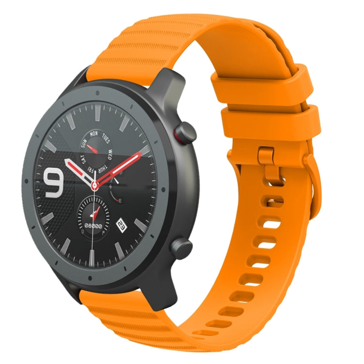 For Amazfit GTR 47mm 22mm Wavy Dotted Solid-Color Silicone Watch Band