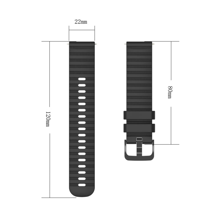 For Amazfit GTR 47mm 22mm Wavy Dotted Solid-Color Silicone Watch Band
