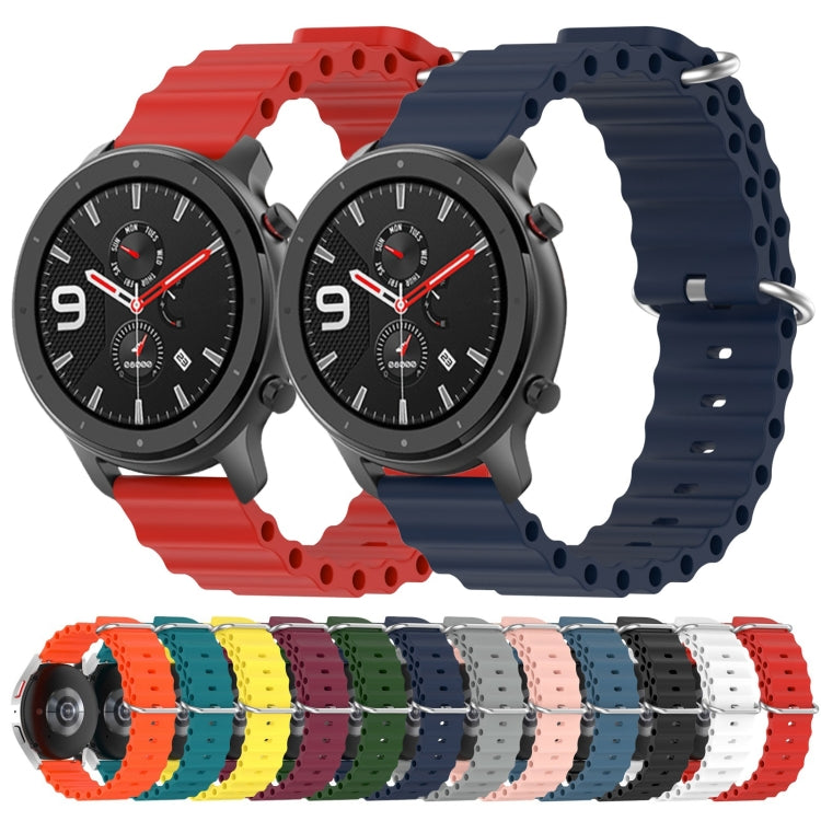 For Amazfit GTR 4 22mm Ocean Style Solid Color Silicone Watch Band