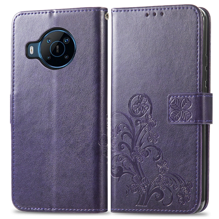 For Nokia X100 5G Four-leaf Clasp Embossed Buckle Leather Phone Case