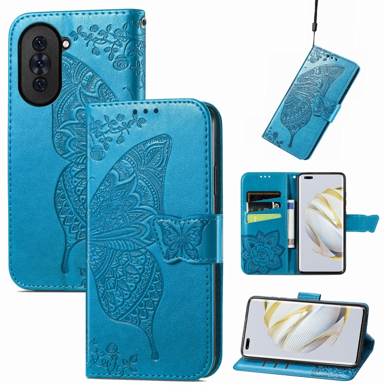 For Huawei Nova 10 Pro Butterfly Love Flower Embossed Leather Phone Case