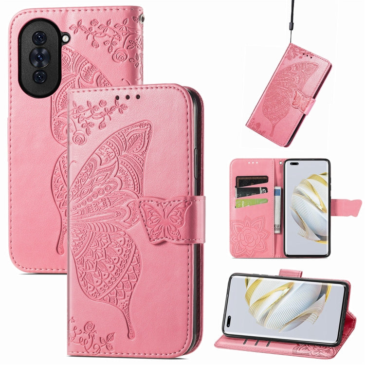 For Huawei Nova 10 Pro Butterfly Love Flower Embossed Leather Phone Case