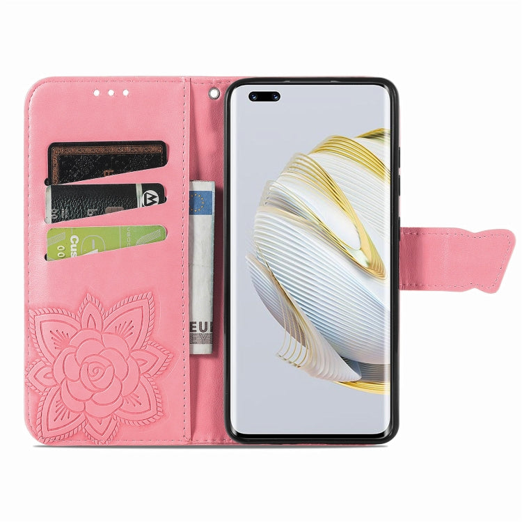 For Huawei Nova 10 Pro Butterfly Love Flower Embossed Leather Phone Case