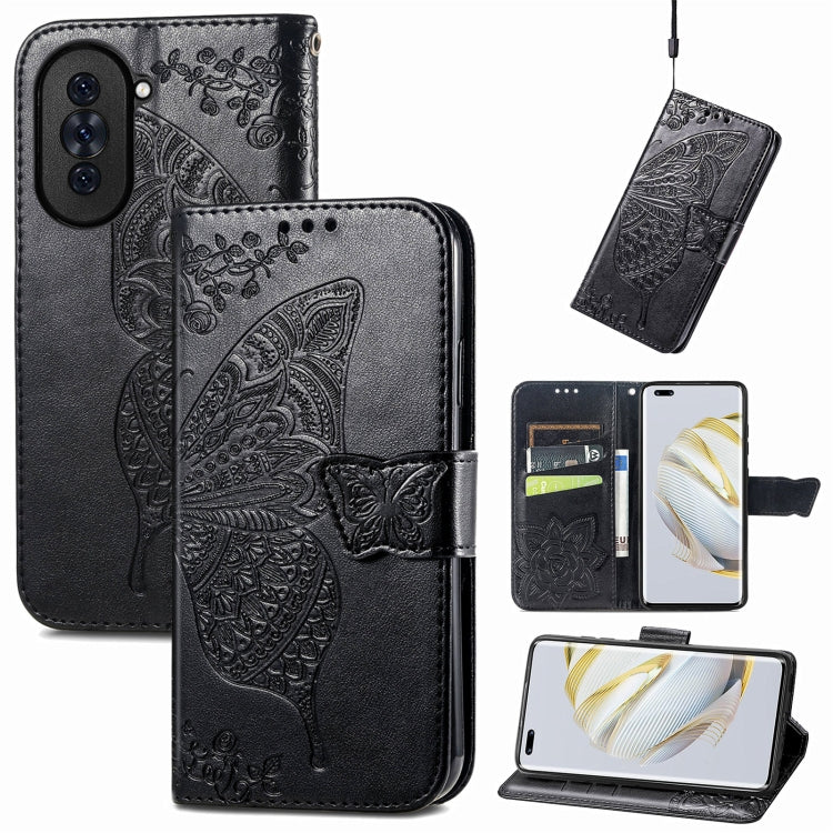 For Huawei Nova 10 Pro Butterfly Love Flower Embossed Leather Phone Case