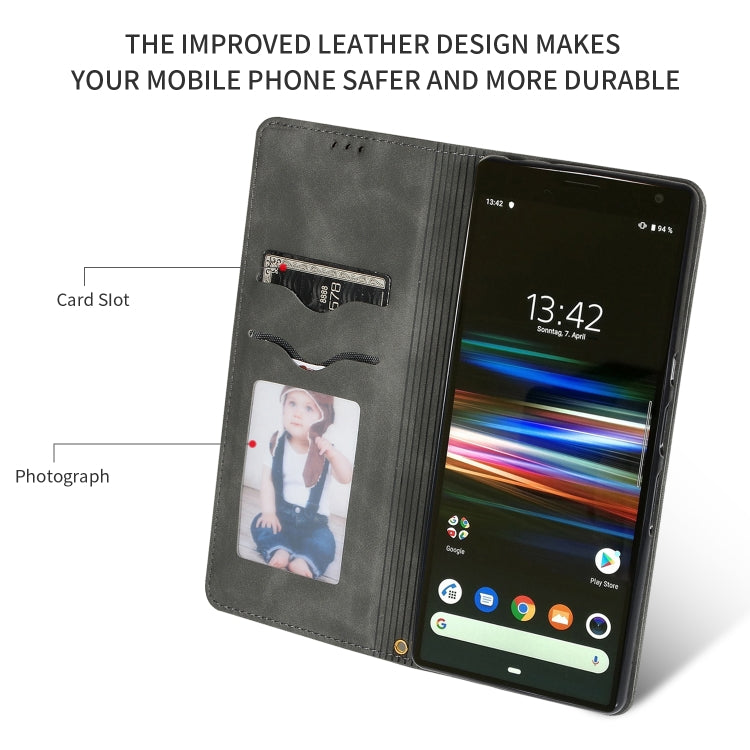 Retro Skin Feel Business Magnetic Horizontal Flip Leather Case for Sony Xperia 10 Plus & Xperia XA3 Ultra