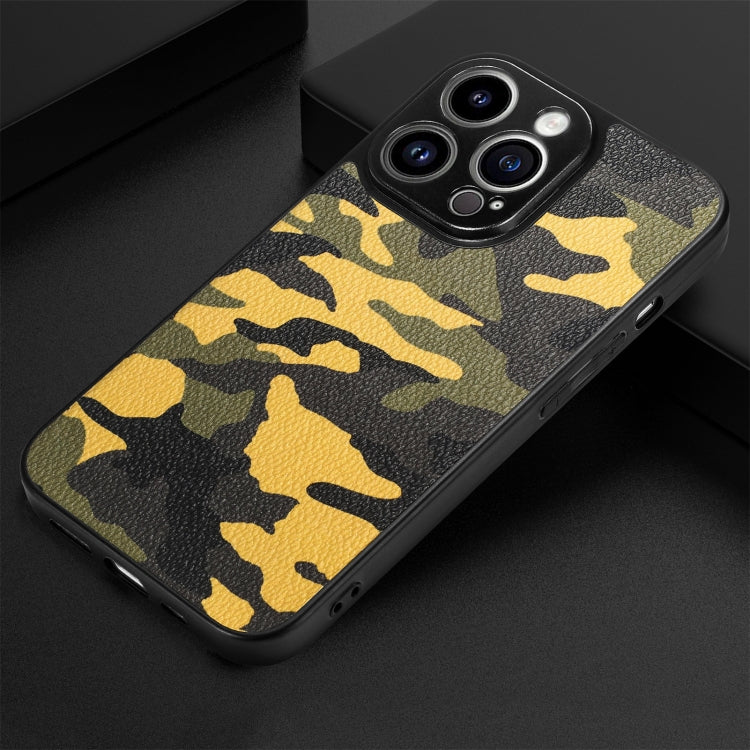 For iPhone 14 Pro Camouflage Leather Back Cover Phone Case