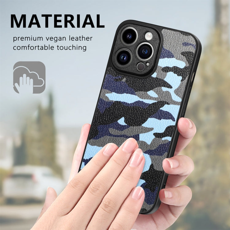 For iPhone 14 Pro Camouflage Leather Back Cover Phone Case