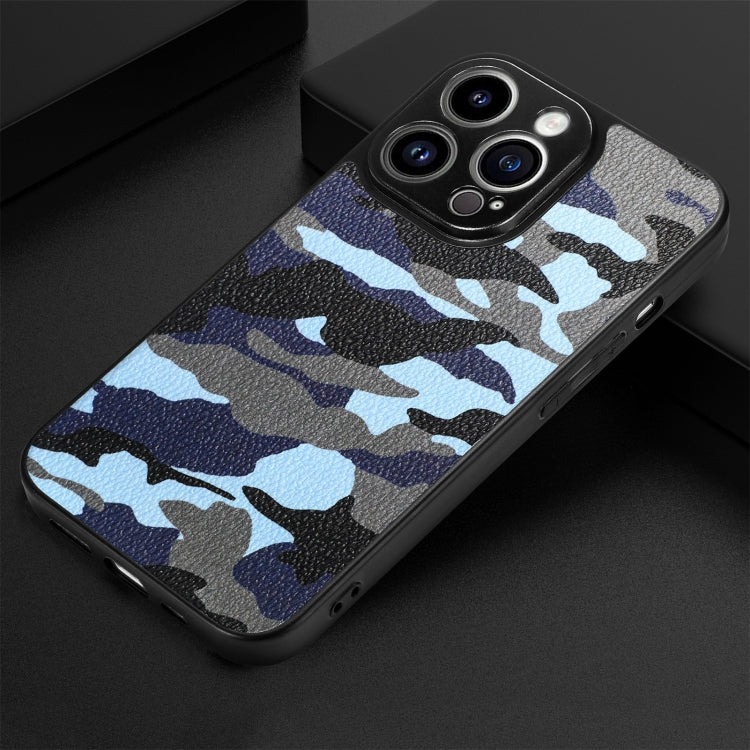 For iPhone 14 Pro Camouflage Leather Back Cover Phone Case
