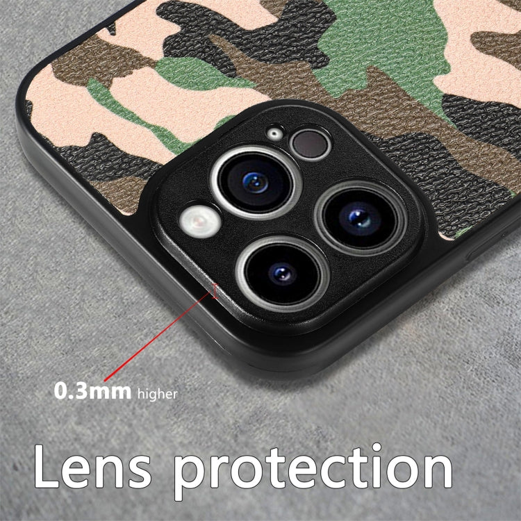 For iPhone 14 Pro Camouflage Leather Back Cover Phone Case