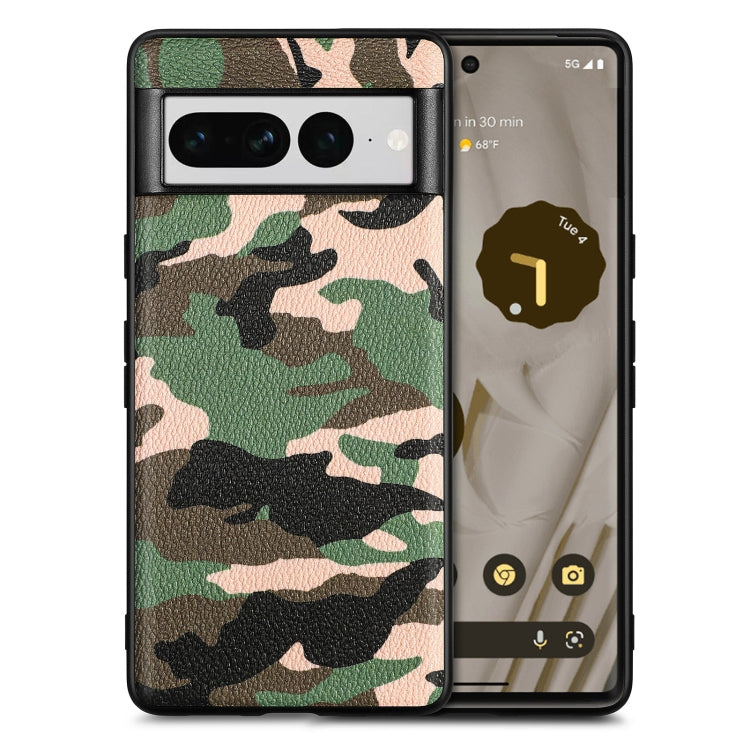 For Google Pixel 7 Pro Camouflage Leather Phone Case