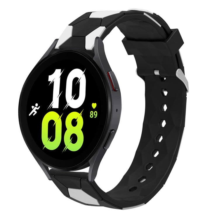 For Samsung Galaxy Watch5 / 5 Pro 20mm Football Style Metal Connector Silicone Watch Band