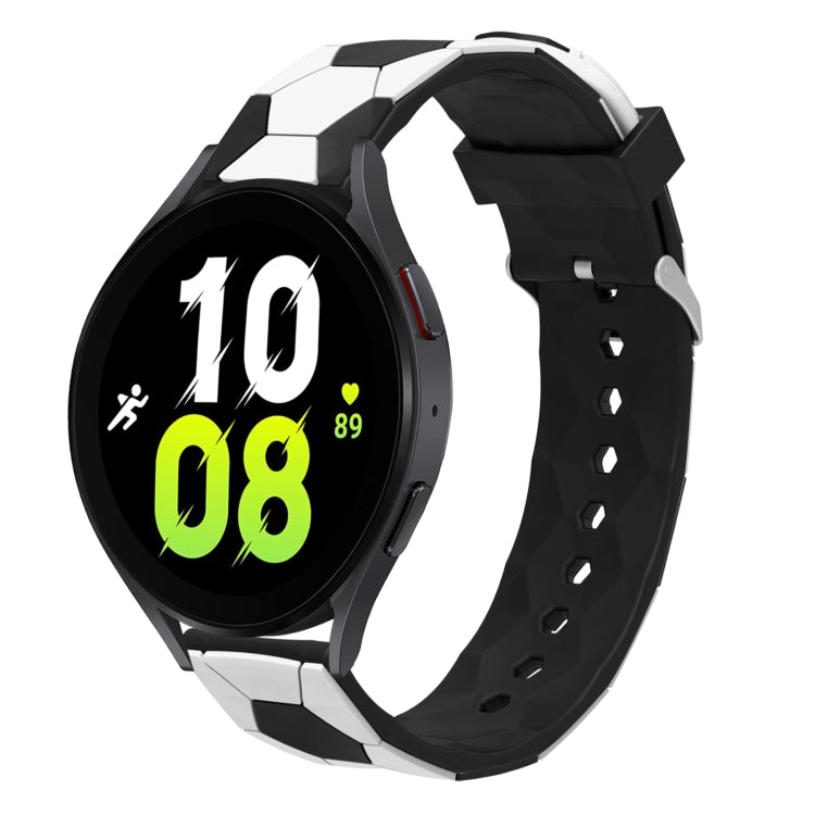 For Samsung Galaxy Watch5 / 5 Pro 20mm Football Style Metal Connector Silicone Watch Band
