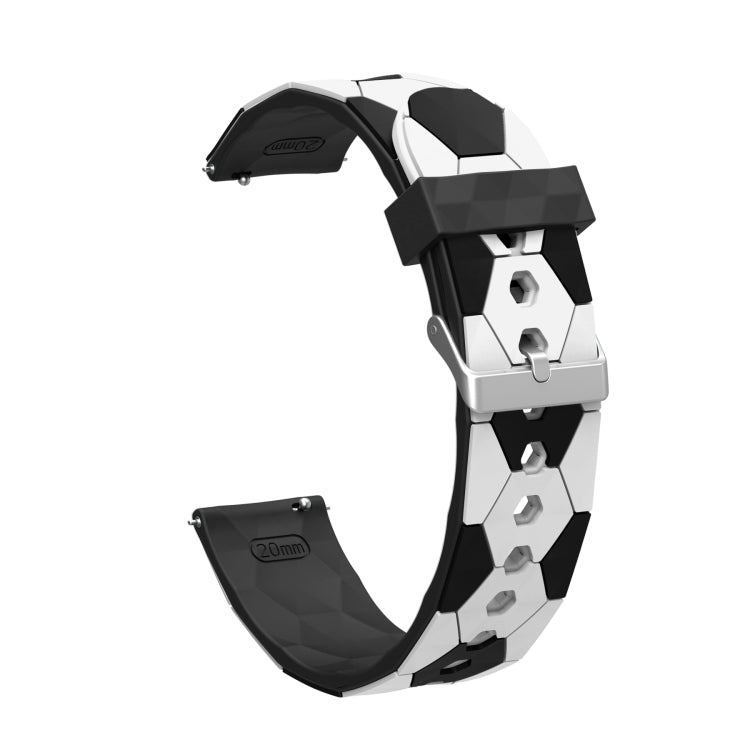 For Samsung Galaxy Watch5 / 5 Pro 20mm Football Style Metal Connector Silicone Watch Band
